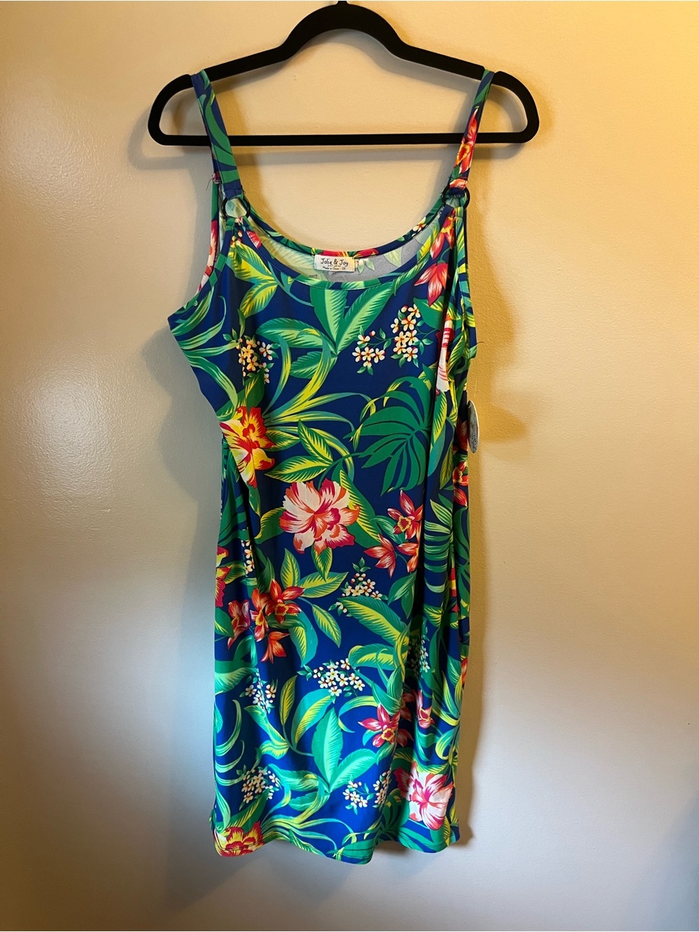 Blue Tropical Floral Midi Dress - 24/7 Comfort Brand